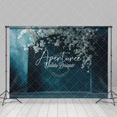 Aperturee - Aperturee Blue Arch Wall Floral Wedding Photography Backdrop